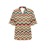zigzag  chevron colorful pattern Women's All Over Print Hawaiian Shirt