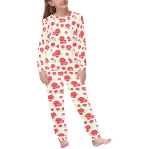 Rose Pattern Print Design 01 Kids' Boys' Girls' All Over Print Pajama Set