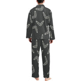 Hand drawn boomerang Australian aboriginal ornamen Men's Long Pajama Set