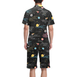 space pattern Men's V-Neck Short Pajama Set