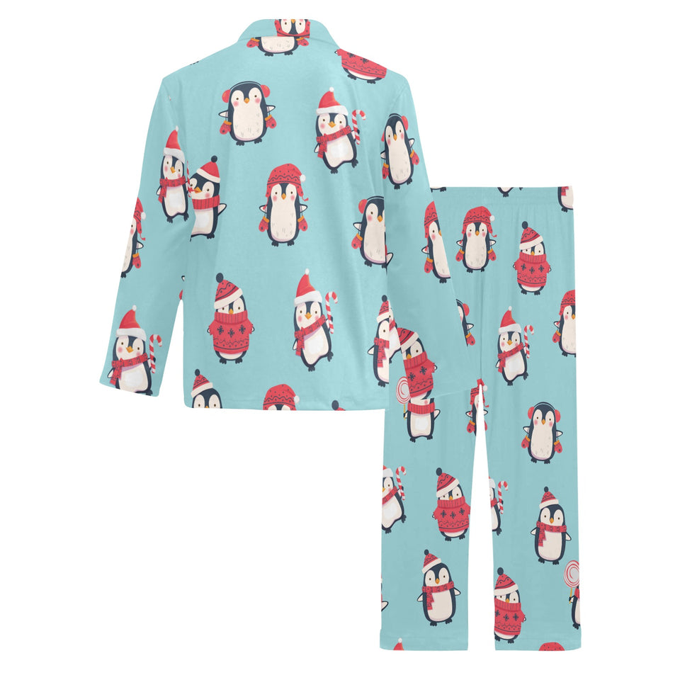 Cute penguin christmas design pattern Men's Long Pajama Set