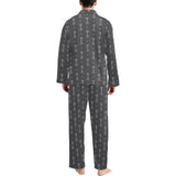 Engine Piston Black Background Pattern Design 02 Men's Long Pajama Set