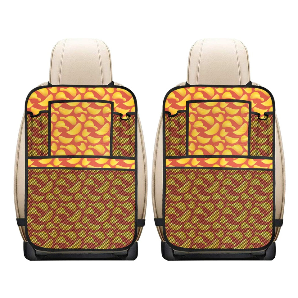 Potato Chips Pattern Print Design 05 Car Seat Back Organizer