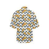 Pizza design pattern Women's All Over Print Hawaiian Shirt