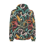 Colorful snake plant pattern Men's Padded Hooded Jacket