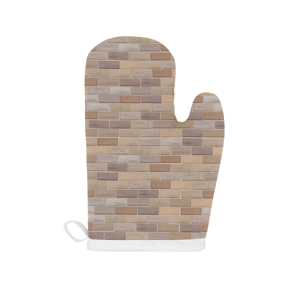 Brick Printed Pattern Print Design 01 Heat Resistant Oven Mitts