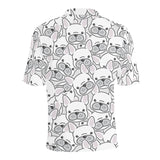 Cute french bulldog head pattern Men's All Over Print Polo Shirt