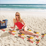 Colorful Maneki neko cat pattern Beach Towel