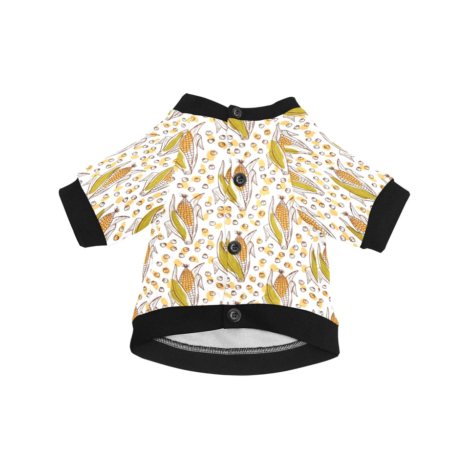 Corn Pattern Print Design 02 All Over Print Pet Dog Round Neck Fuzzy Shirt