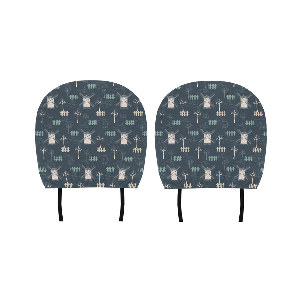 windmill tree pattern Car Headrest Cover