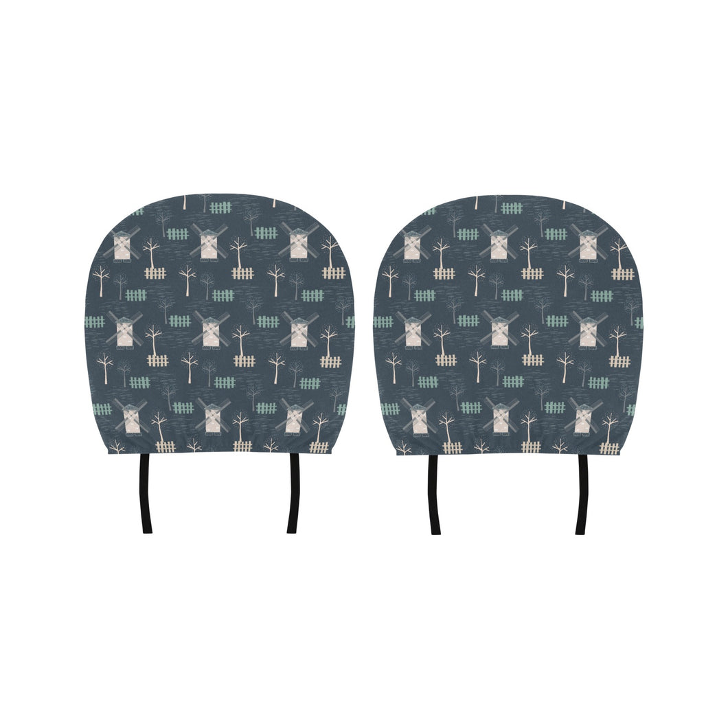windmill tree pattern Car Headrest Cover