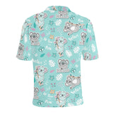 Cute koalas blue background pattern Men's All Over Print Polo Shirt