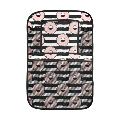 Donuts pink icing striped pattern Car Seat Back Organizer