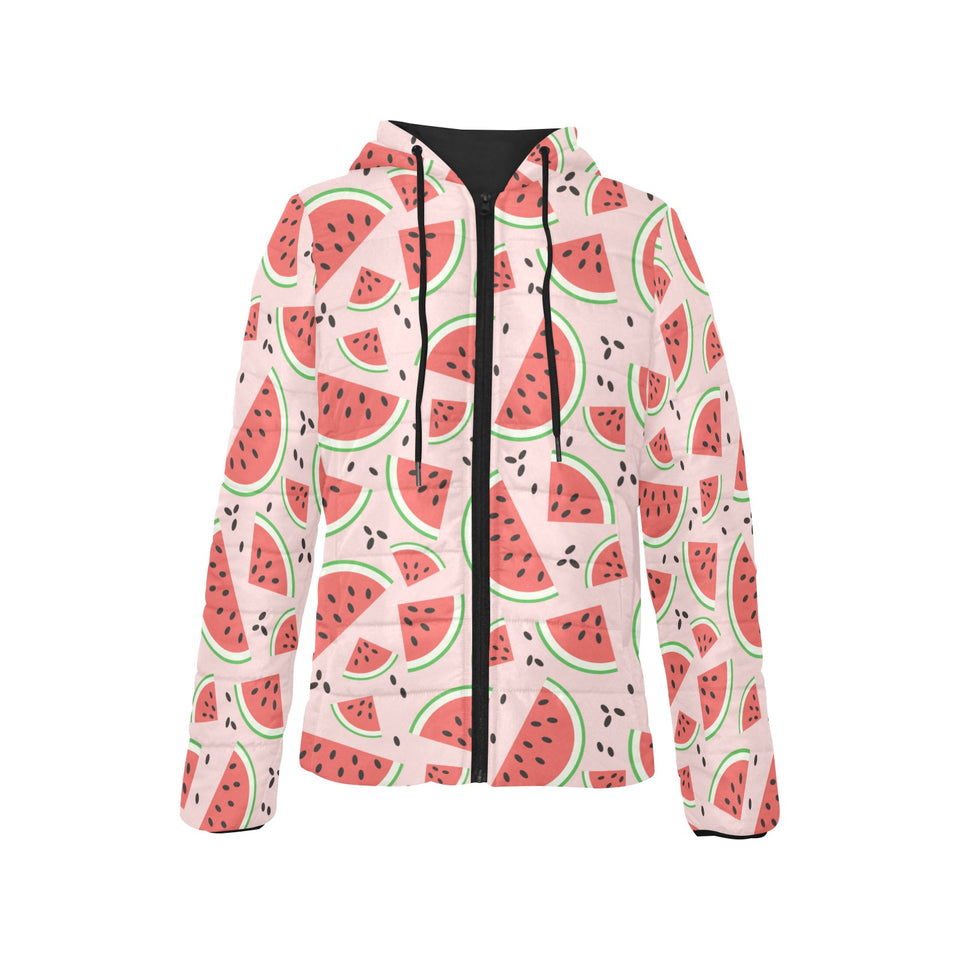 Watermelon pattern Women's Padded Hooded Jacket