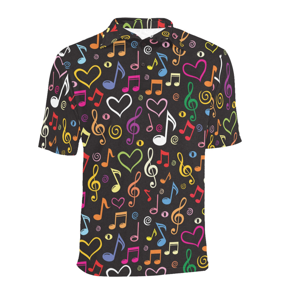 Music Notes Pattern Print Design 02 Men's All Over Print Polo Shirt