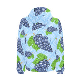 Watercolor grape pattern Men's Padded Hooded Jacket
