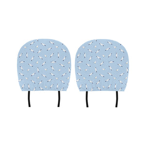 Seagull Pattern Print Design 02 Car Headrest Cover