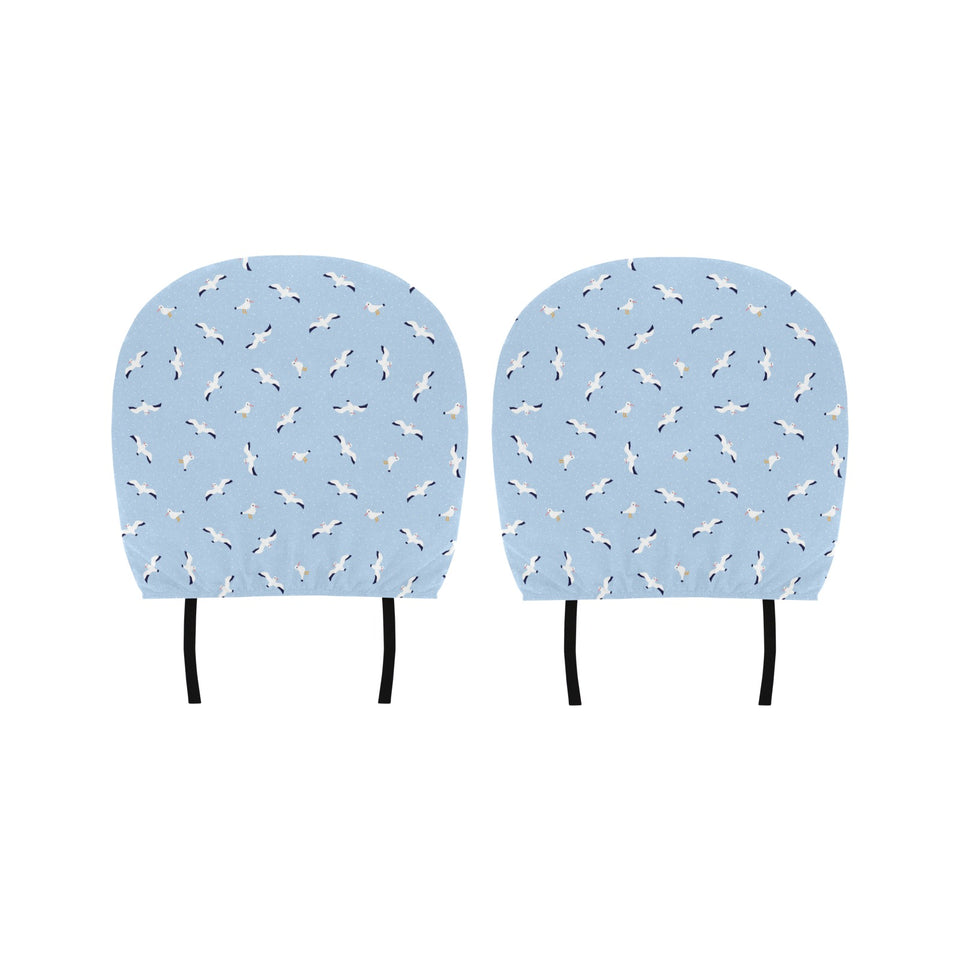 Seagull Pattern Print Design 02 Car Headrest Cover