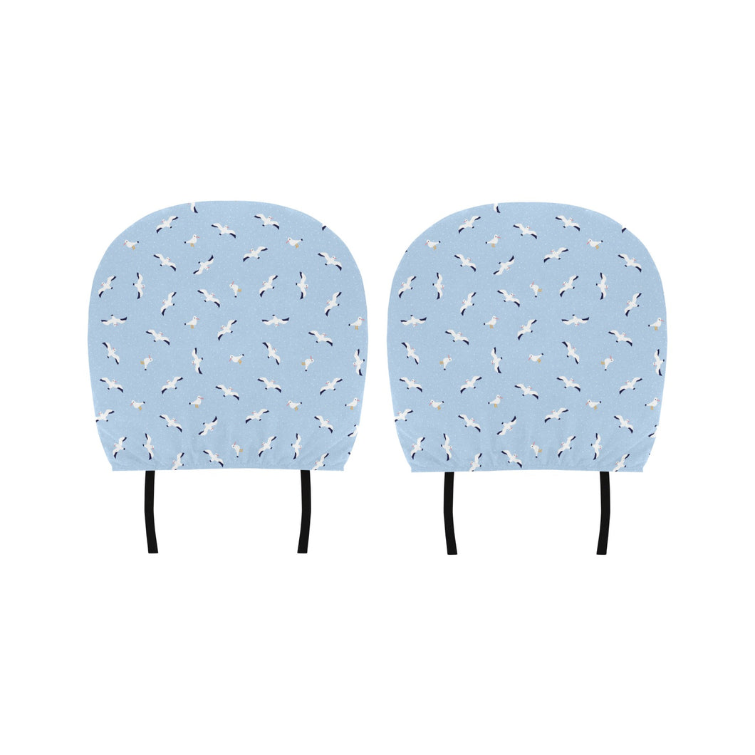 Seagull Pattern Print Design 02 Car Headrest Cover