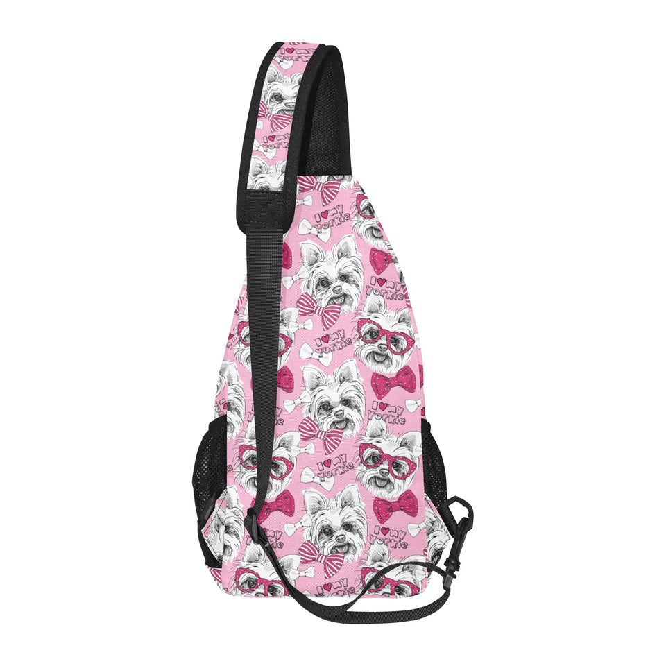Yorkshire Terrier Pattern Print Design 03 All Over Print Chest Bag
