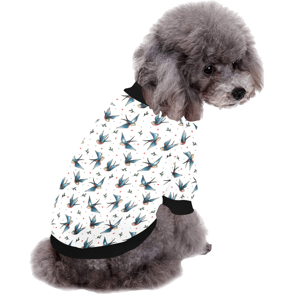 Swallow Pattern Print Design 04 All Over Print Pet Dog Round Neck Fuzzy Shirt