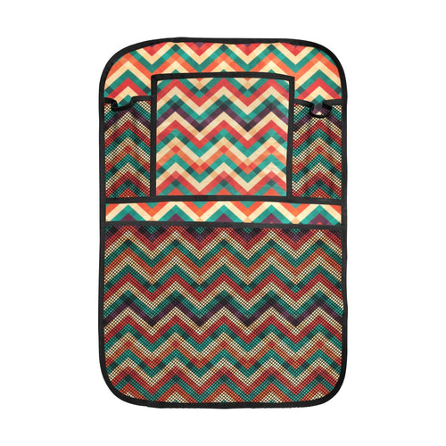 zigzag chevron colorful pattern Car Seat Back Organizer