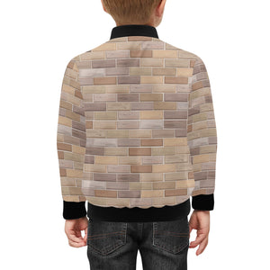 Brick Printed Pattern Print Design 01 Kids' Boys' Girls' Bomber Jacket