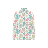 Colorful shell pattern Women's Long Sleeve Polo Shirt