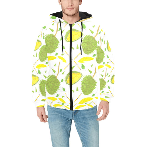 Durian pattern background Men's Padded Hooded Jacket