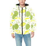 Durian pattern background Men's Padded Hooded Jacket