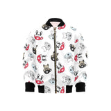 French bulldog cup paw pattern Kids' Boys' Girls' Bomber Jacket
