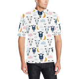Cute sleeping sheep moon cloud pattern Men's All Over Print Polo Shirt