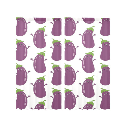 Eggplant Pattern Print Design 01 Gauze Curtain