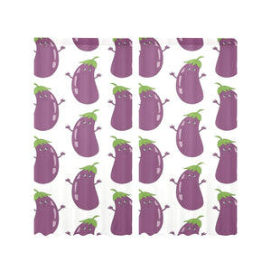 Eggplant Pattern Print Design 01 Gauze Curtain