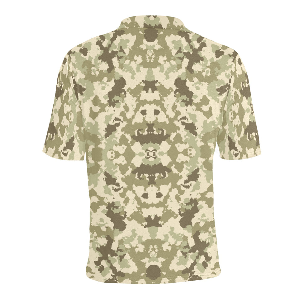 Light Green camouflage pattern Men's All Over Print Polo Shirt