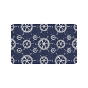 nautical steering wheel design pattern Doormat