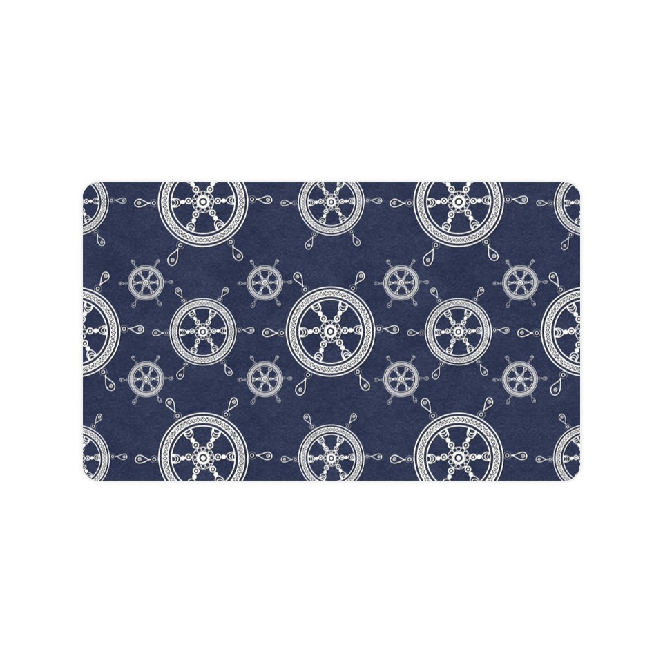 nautical steering wheel design pattern Doormat