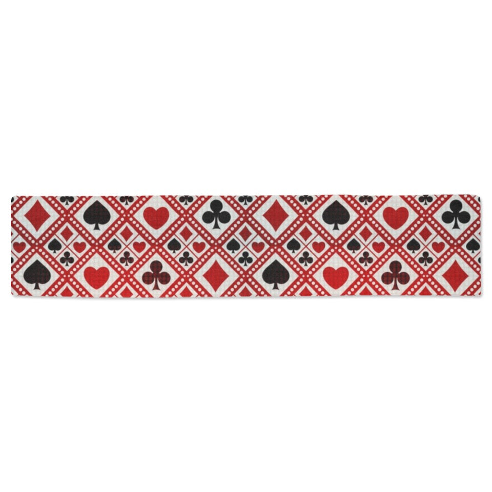 Casino Cards Suits Pattern Print Design 03 Table Runner