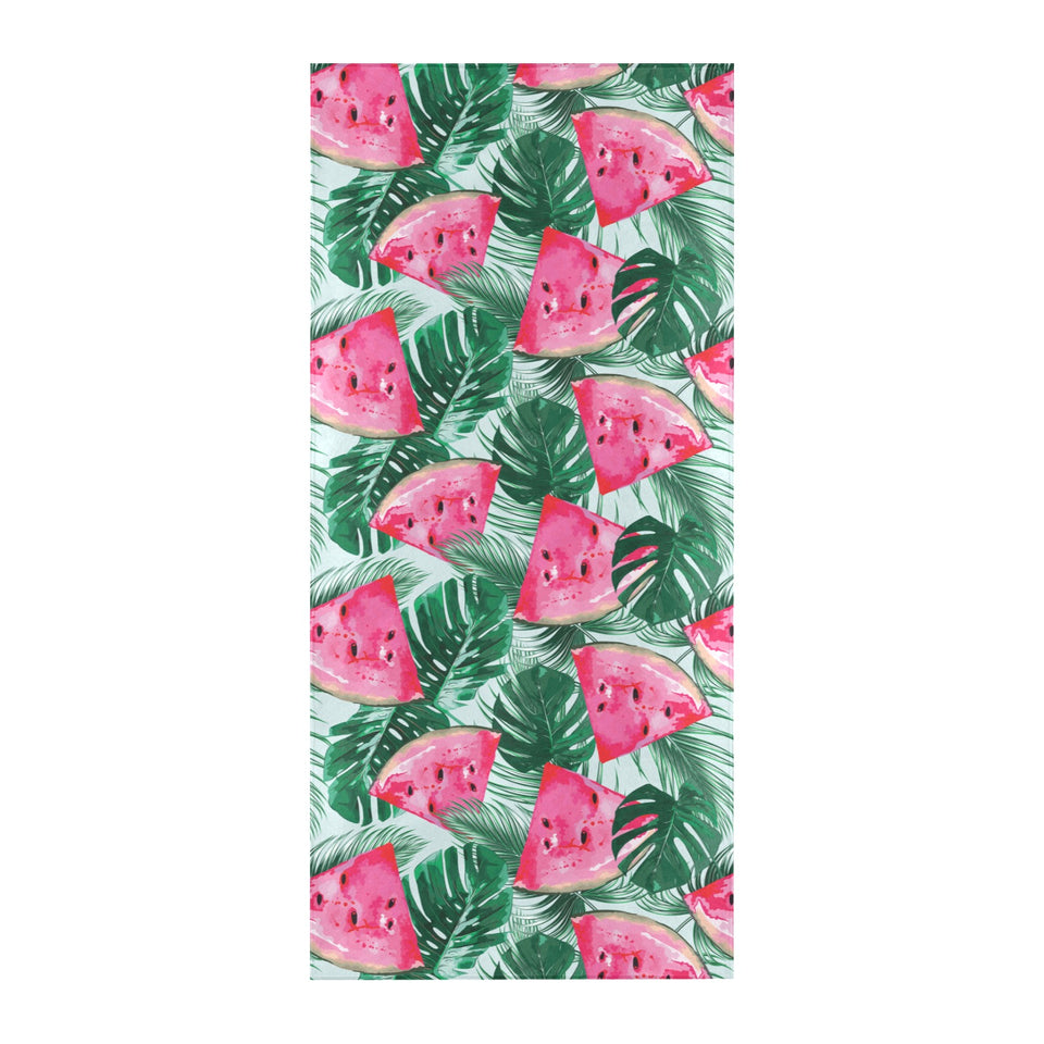 Watermelons tropical palm leaves pattern Beach Towel