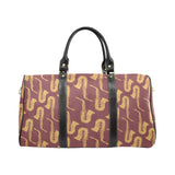 Hand drawn gold saxophone red background Travel Bag