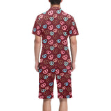Pretzels Pattern Print Design 05 Men's V-Neck Short Pajama Set