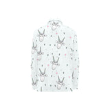 Cute goat design pattern Women's Long Sleeve Polo Shirt