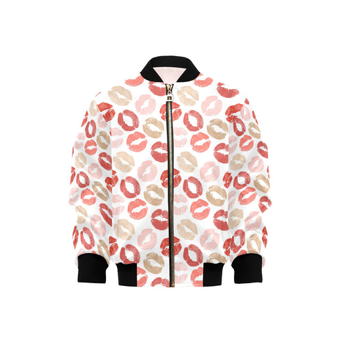 Lips Pattern Print Design 04 Kids' Boys' Girls' Bomber Jacket