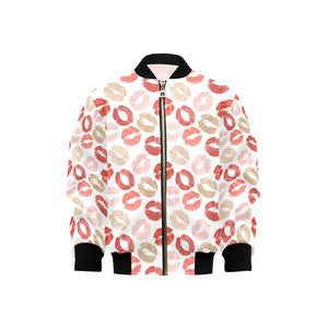 Lips Pattern Print Design 04 Kids' Boys' Girls' Bomber Jacket