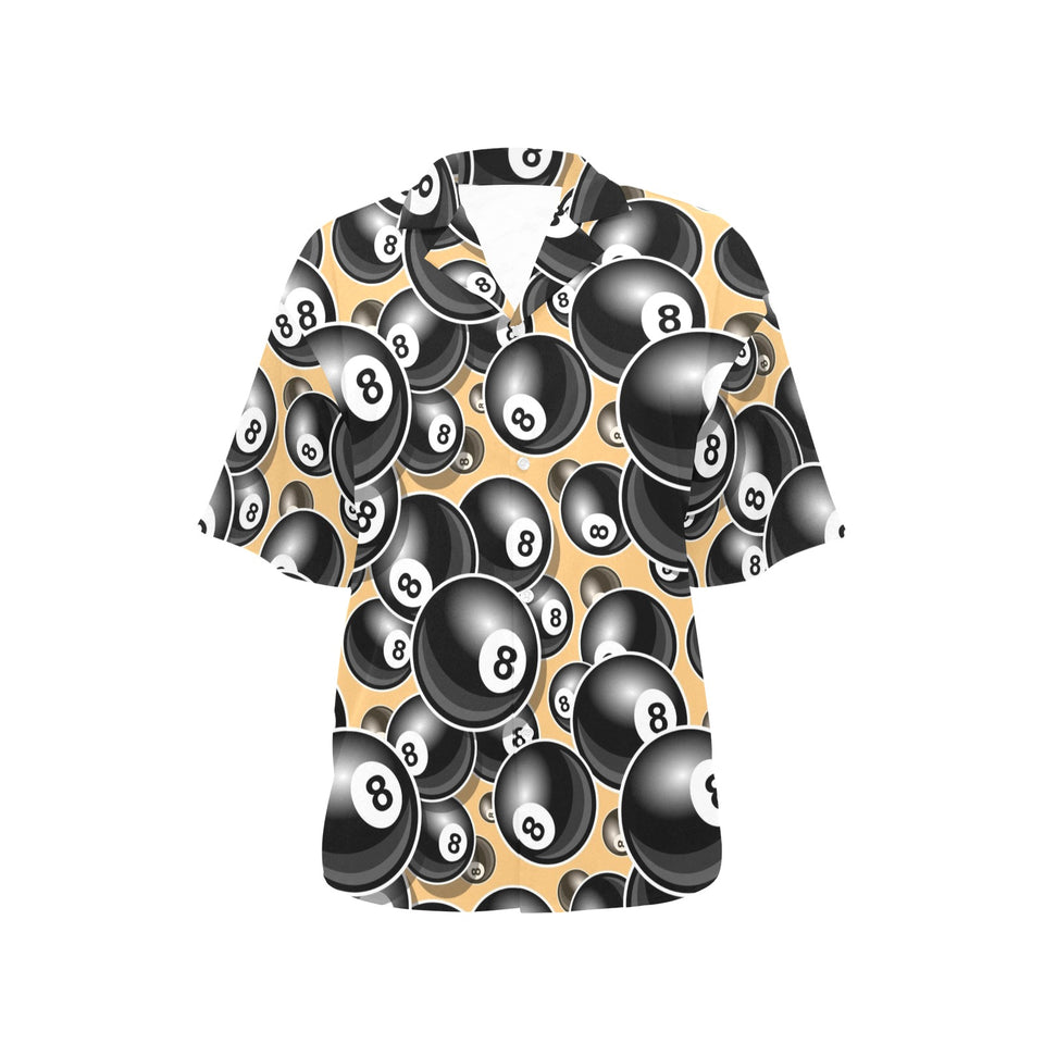 Billiard Ball Pattern Print Design 04 Women's All Over Print Hawaiian Shirt