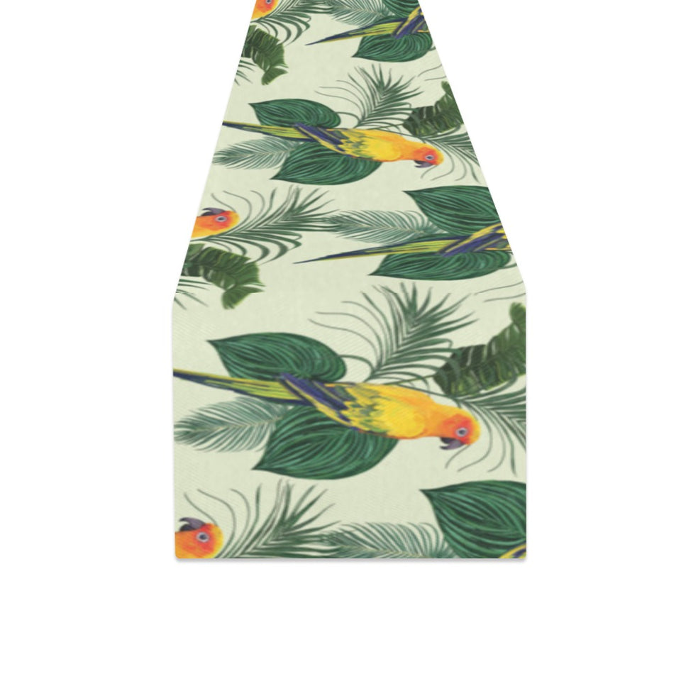 Beautiful parrot palm leaves pattern Table Runner
