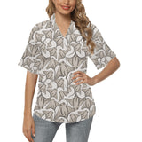Stingray Pattern Print Design 05 Women's All Over Print Hawaiian Shirt