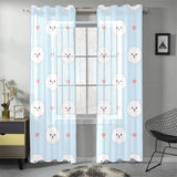 White cute pomeranian pattern Gauze Curtain
