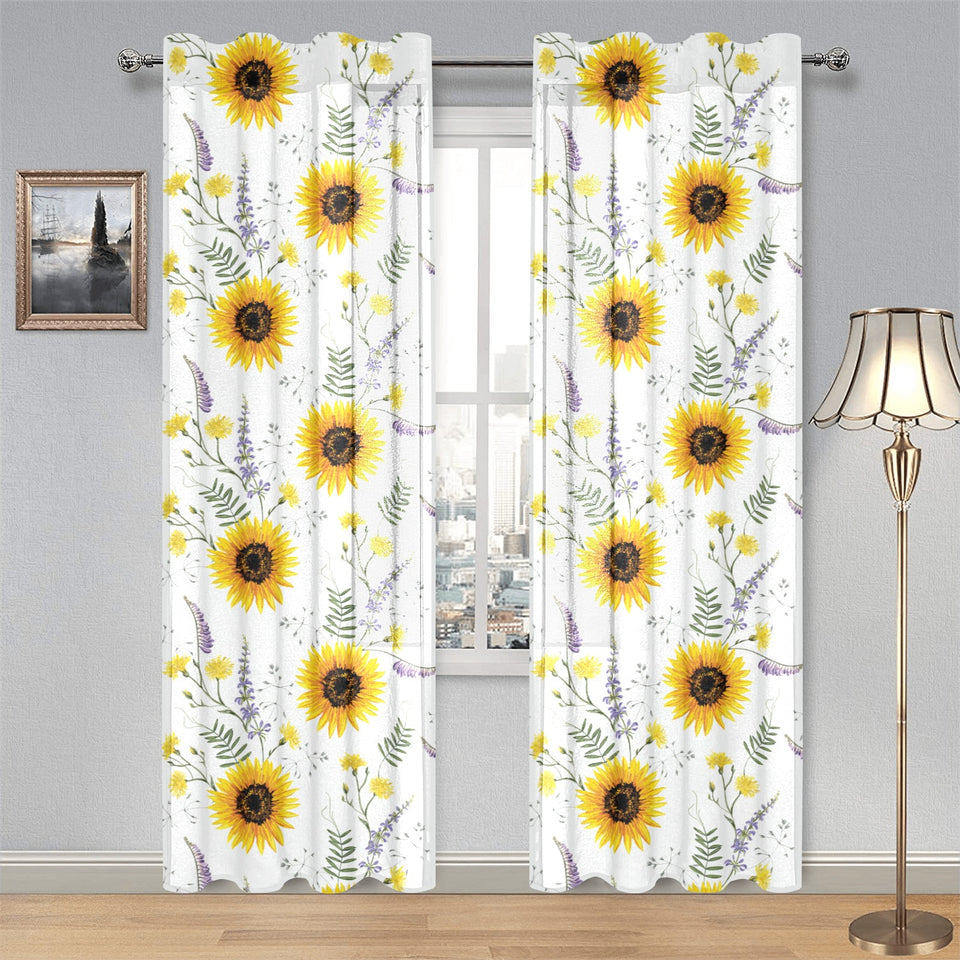 beautiful sunflowers pattern Gauze Curtain