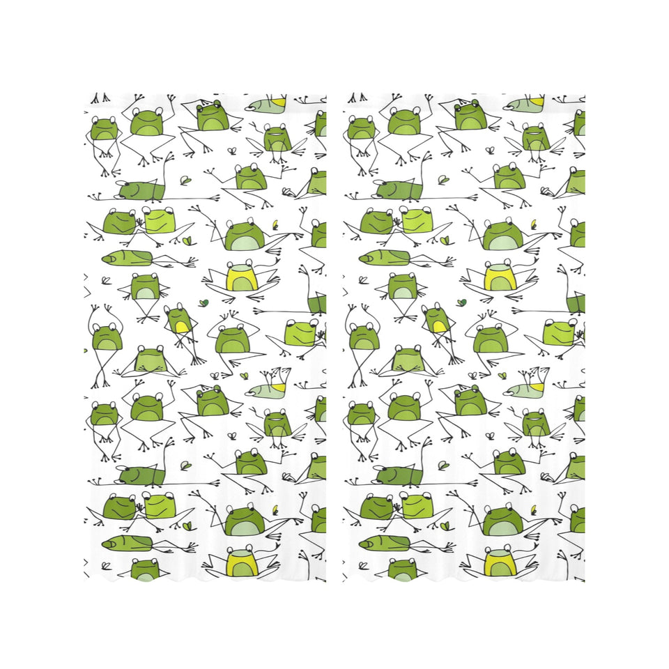 Sketch funny frog pattern Gauze Curtain